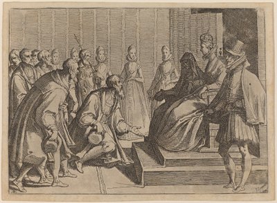 Margarita de Austria Recibiendo a un Noble de Raffaello Schiaminossi