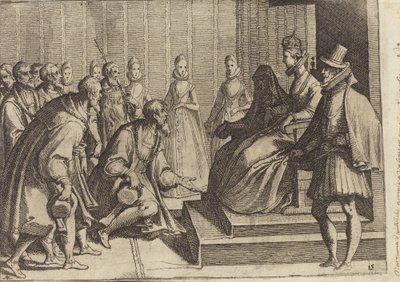 Margarita de Austria Recibiendo a un Noble [verso] de Raffaello Schiaminossi
