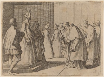 Margarita de Austria Recibiendo el Homenaje de Cardenales y Prelados de Raffaello Schiaminossi