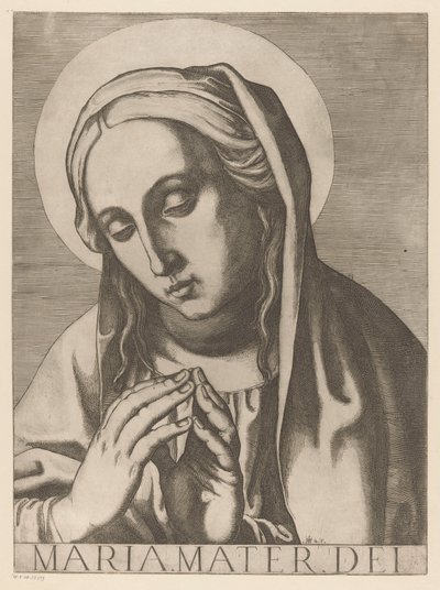 María Maria Mater Dei (título sobre objeto) Cristo, María en de twaalf apostelen (título de la serie) El Sagrado Colegio Apostólico (título de la serie) de Raffaello Schiaminossi