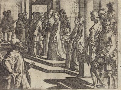 El compromiso de Margarita de Austria con Felipe III, Rey de España [verso] de Raffaello Schiaminossi