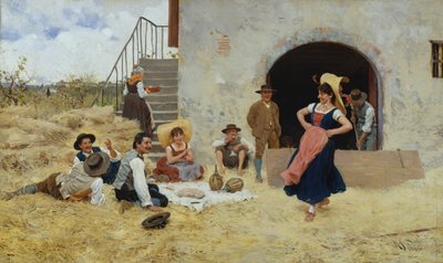 Baile en el corral de Raffaello Sorbi
