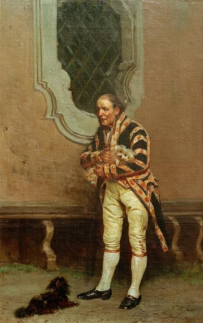 Lacayo señorial con perros de Raffaelo Tancredi