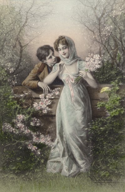 Pareja apoyada en una cerca de Raimund Ritter Von Brennerstein Wichera