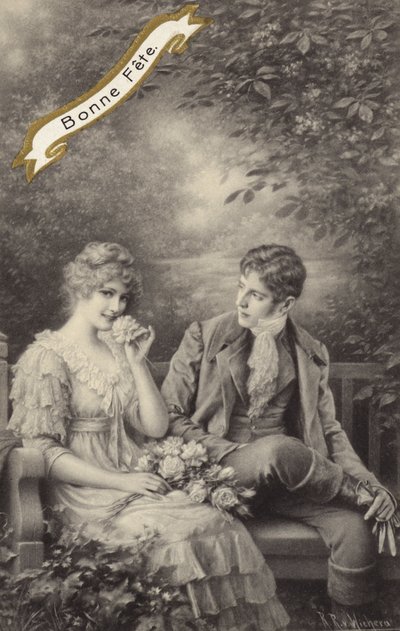 Pareja en un banco de Raimund Ritter Von Brennerstein Wichera