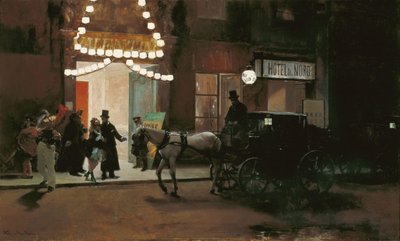 Leaving the Masqued Ball - Madrazo y Garreta, Raimundo de (1841-1920) - ca 1885 - Oil on wood - 49x80,5 - Museo Carmen Thyssen, Malaga de Raimundo de Madrazo y Garreta