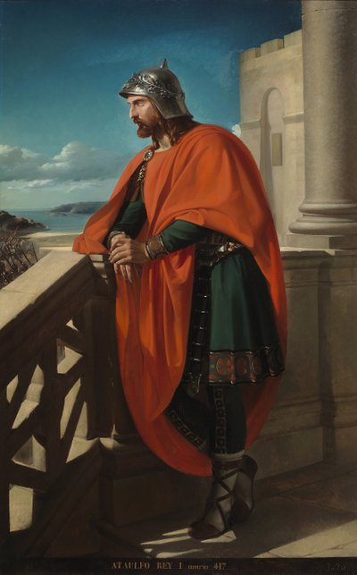 "Retrato del Rey Wisigodo Ataulfo ​​(Athavulf, Atawulf o Ataulfo) (410-415) Pintura de Raimundo de Madrazo y Garreta (1841-1920) 1888 Palacio de las Cortes Madrid de Raimundo de Madrazo y Garreta