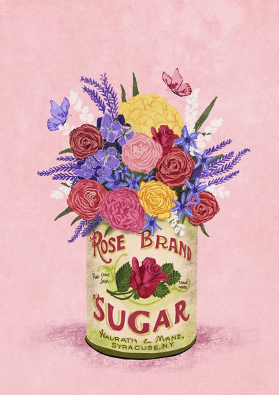 Flores en una lata vintage de Raissa Oltmanns