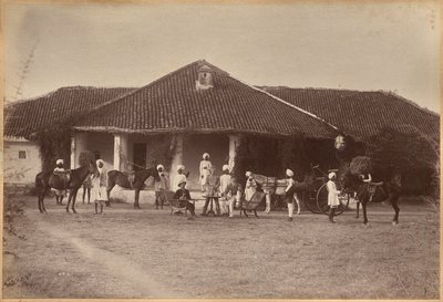 El Dr. Morris y su comitiva, Jhansi (anverso) de Raja Deen Dayal