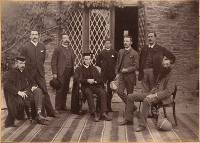 Director y profesores de la Bishop Cotton School, Shimla (recto) de Raja Deen Dayal