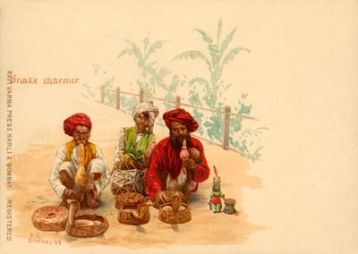 Encantador de serpientes, 1899 de Raja Ravi Varma