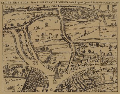 Leicester Fields, de una encuesta de Londres en el reinado de la Reina Isabel por Ralph Agas de Ralph Agas