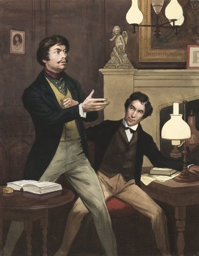 Henry Irving (1870-1919) con William Hoskins (gouache sobre papel) de Ralph Bruce