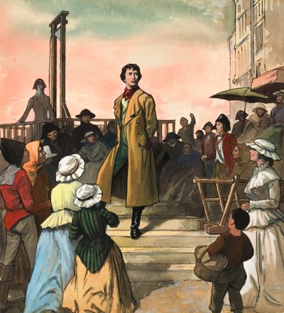Sydney Carton, de "Historia de dos ciudades", de Charles Dickens (gouache sobre papel) de Ralph Bruce