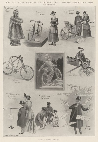 Exposiciones de bicicletas y motores en el Crystal Palace y el Agricultural Hall de Ralph Cleaver