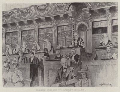 Los jueces de Su Majestad en la Catedral de San Pablo el domingo, 4 de junio de Ralph Cleaver