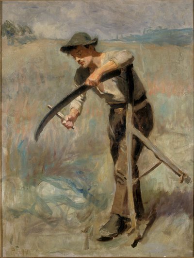 Afilando la guadaña, 1897 de Ralph Hedley