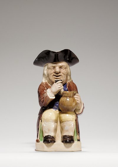 Jarra Toby de loza de Staffordshire de Ralph Junior Wood