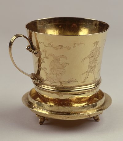 Taza de chocolate dorada, c.1685 de Ralph Leake