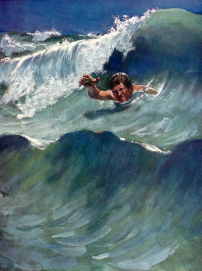 Ilustración para Robinson Crusoe de Daniel Defoe (litografía en color) de Ralph Noel Pocock