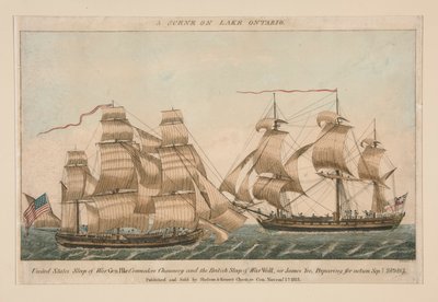 Una escena en el lago Ontario (Sloop Pike and Wolf) de Ralph Rawdon