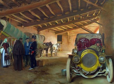 La cochera por Casas, Ramon (1866-1932) de Ramón Casas