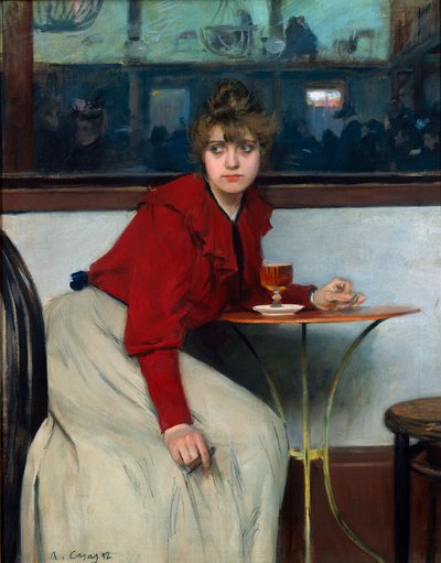En el Moulin de la Galette o La Madeleine. Pintura de Ramon Casas i Carbó (1866-1932) de Ramon Casas i Carbo