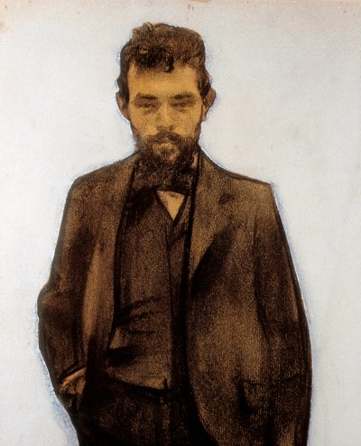 Retrato de Amadeo Vives (1871-1932) compositor de Ramon Casas i Carbo