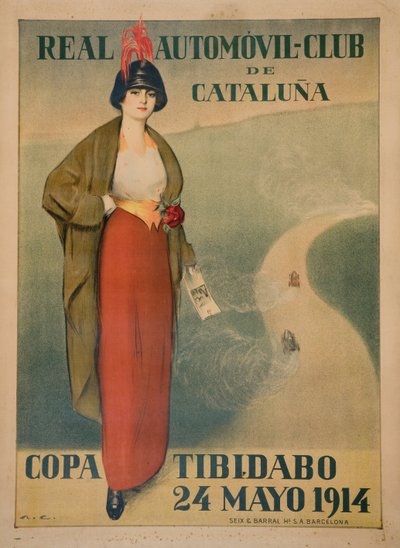 Cartel del Real Automóvil Club de Cataluña de Ramon Casas i Carbo