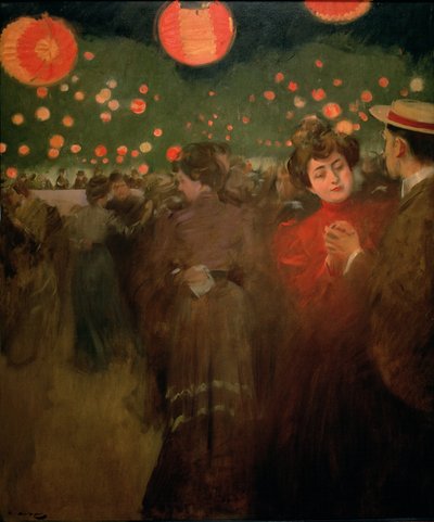 La fiesta al aire libre, c.1901-02 (óleo sobre lienzo) de Ramon Casas i Carbo
