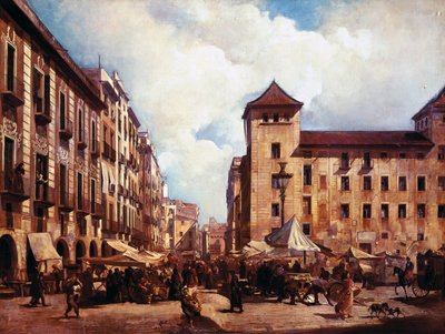 El Paseo Viejo en Barcelona (Els Encants Vells) de Ramón Martí Alsina