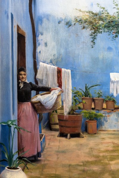 El Patio Azul de Ramon and Rusinol Santiago (1861 1932) Casas