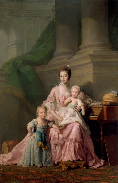 Reina Carlota 1744-1818, con sus dos hijos mayores, 1769 de Ramsay