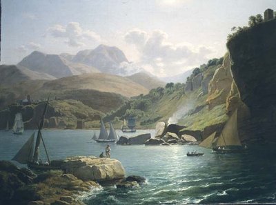 Una Vista de la Costa de Vietri Sul Mare y el Pueblo de Raito, en el Golfo de Salerno de Ramsay Richard Reinagle