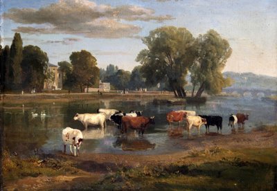 El Támesis en Richmond desde la orilla de Middlesex, mirando hacia Asgill House de Ramsay Richard Reinagle