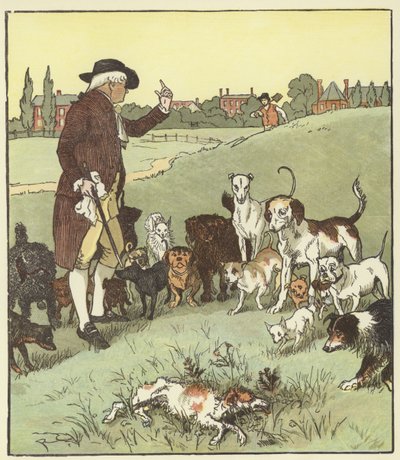 Una elegía sobre la muerte de un perro loco de Randolph Caldecott