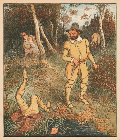 Y el de ánimo más apacible mató al otro allí, c. 1880 de Randolph Caldecott