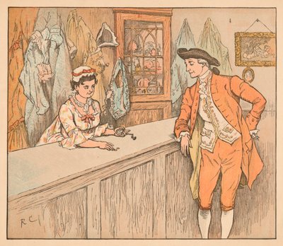 Cliente en una casa de empeño, c1885 de Randolph Caldecott