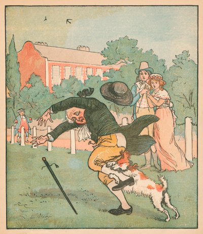 Buen hombre de Islington mordido por el perro, c1879 de Randolph Caldecott