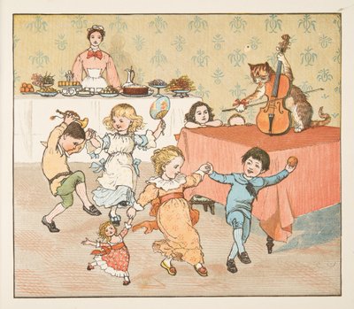 Hey, diddle, diddle, del libro The Hey Diddle Diddle Picture Book, pub.1882 de Randolph Caldecott