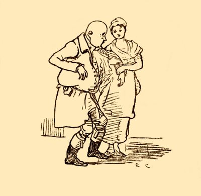 John Gilpin llega, sin sombrero y sin peluca, 1878, c. 1918 de Randolph Caldecott