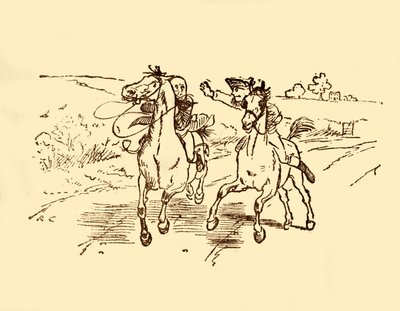John Gilpin es encontrado por el mozo de la posada Bell, 1878 de Randolph Caldecott