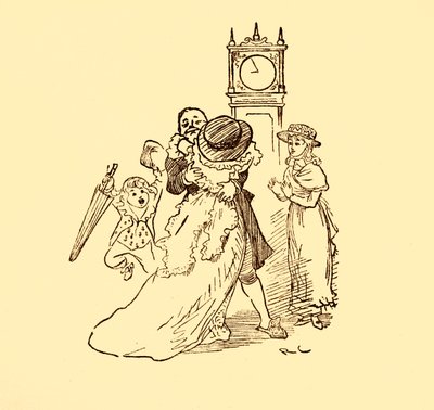 John Gilpin se reúne con su esposa e hijos, 1878 de Randolph Caldecott