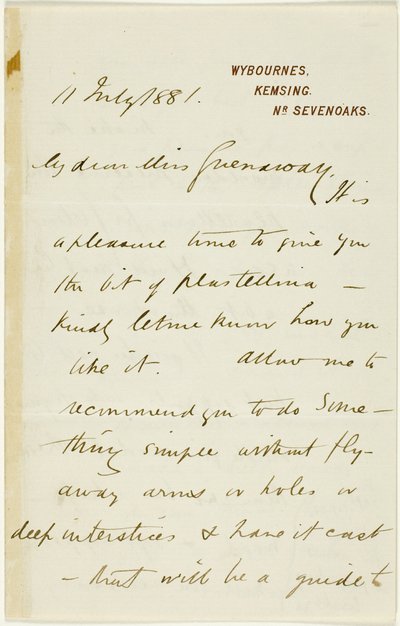 Carta a Kate Greenaway de Randolph Caldecott