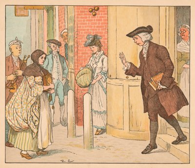 Gente fuera de una casa de empeño, c1885, 1934 de Randolph Caldecott