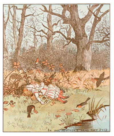 Escena de Los niños en el bosque, 1878 de Randolph Caldecott
