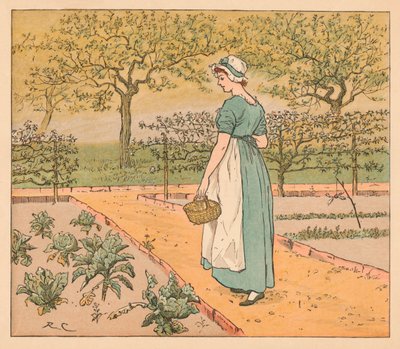 Así que ella fue al jardín, c1885, 1934 de Randolph Caldecott