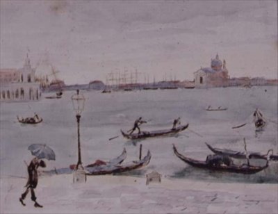 La Aduana y la Iglesia de San Giorgio, Venecia, vista desde la Piazzetta de Randolph Caldecott