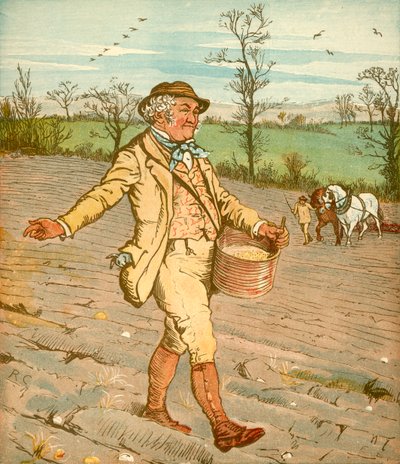 ...El granjero que sembró el maíz, c1878 de Randolph Caldecott