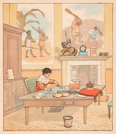 El Rey estaba en su oficina de contabilidad, contando su dinero, 1880 de Randolph Caldecott